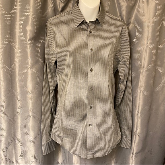 Express Striped Extra Slim Long Sleeve Shirt XS - Picture 3 of 12
